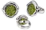 Round adjustable peridot ring